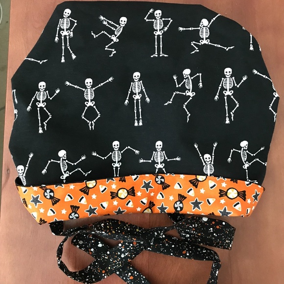 Scrub CAP/HAT *Reversible *Long Ties *Halloween - Picture 15 of 16